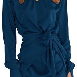Satin Blue Women's Dress